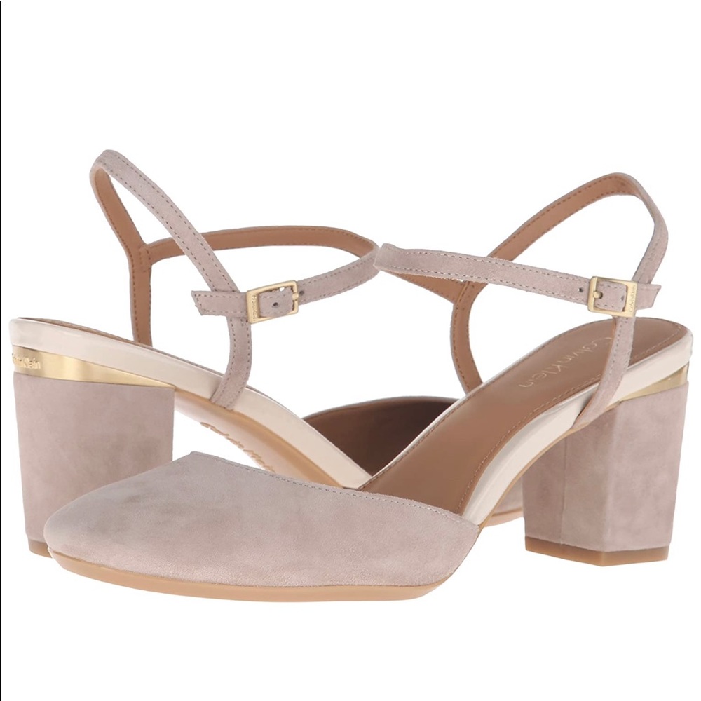 Calvin Klein suede round toe Ciley Heel, NWOT